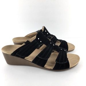 Vionic Corra Wedge Slip On Slide Black Sandals9.5